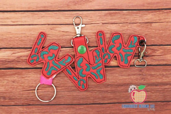LETTERS W Keyfob Keychain ITH
