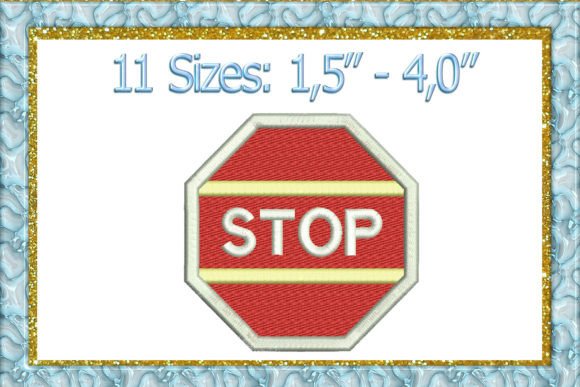 Stop Sign Embroidery Design